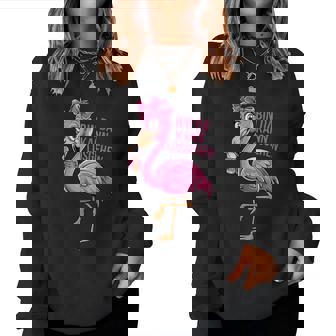 Lustiger Flamingo Partypruch Bin Da Kann Losgehen Sweatshirt Frauen - Geschenkecke