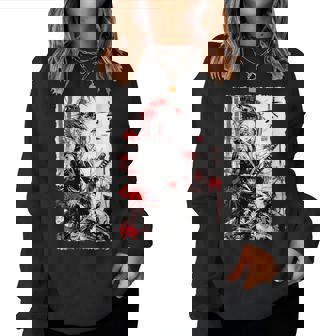 Lys Araignée Japonaise Douce Grunge Chat Samouraï Geisha Sweat-shirt pour femme - Cadeauxyz