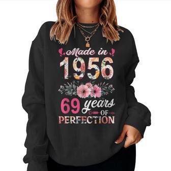 Made In 1956 Floral 69 Year Old 69Th Birthday Women Women Sweatshirt - Thegiftio UK