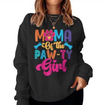 Mama Of The Birthday Girl Dog Paw Family Matching Party Women Sweatshirt - Thegiftio UK