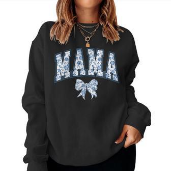 Mama Coquette Bow Toile Floral Top Women Sweatshirt - Thegiftio UK