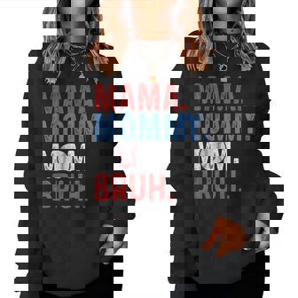 Mama Mommy Mom Bruh Baseball Mom Vintage Mother Women Sweatshirt | Mazezy