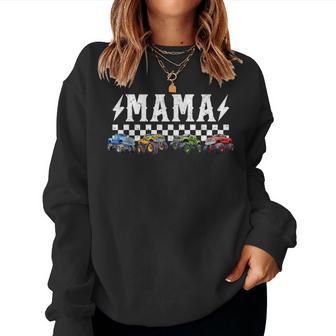 Mama Retro Monster Truck Family Crew Birthday Matching Women Sweatshirt - Thegiftio UK