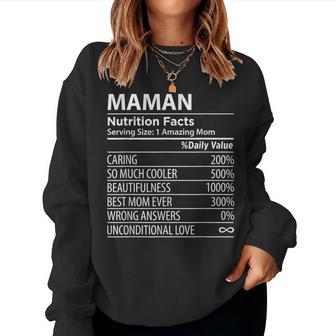 Maman Nutrition Facts French Mom Women Sweatshirt - Thegiftio UK