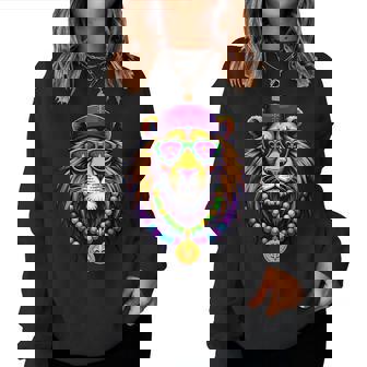 Mardigator Mardi Gras Lion Costume Mardi Gras Women Sweatshirt - Thegiftio