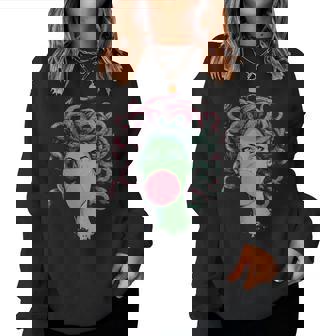 Medusa Bubblegum Mythological Snake Hair Goddess Women Sweatshirt - Monsterry