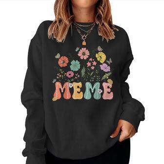 Meme For Grandma Wildflower Floral Women Women Sweatshirt - Thegiftio UK