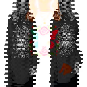 Mexican Independence Day Mexico Butterfly Flag Women's Women Sweatshirt - Monsterry