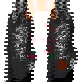 Mexican Independence Day Sugar Skull Viva Mexico Women Women Sweatshirt | Mazezy