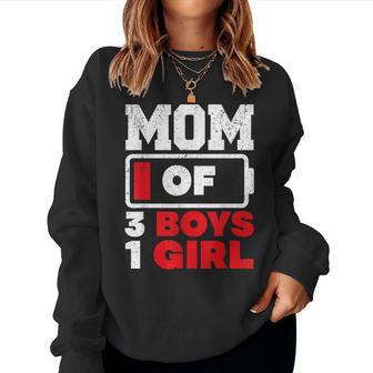 Mom Of 3 Boys And 1 Girl Battery Low Mother's Day Women Sweatshirt - Thegiftio UK