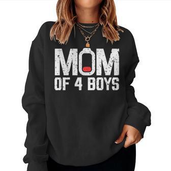 Mom Of 4 Boys Battery Low Mama Of 4 Boys Mother's Day 2024 Women Sweatshirt - Thegiftio UK
