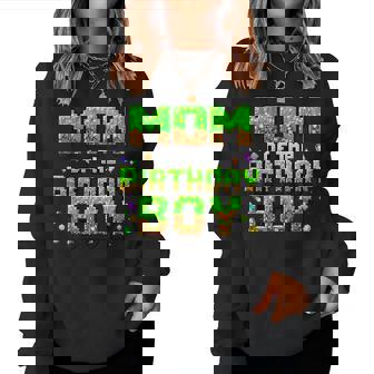 Mom Of The Birthday Boy Matching Pixel Family Bday Women Sweatshirt - Thegiftio UK