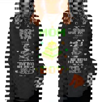 Mom Of The Birthday Boy Party Video Gamer Pixel Number Women Sweatshirt - Thegiftio UK