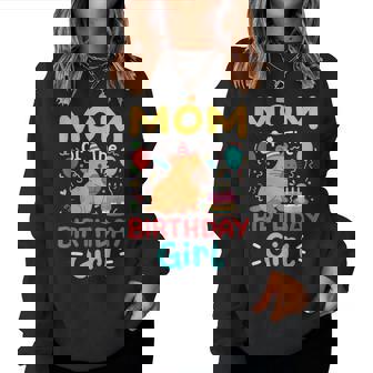 Mom Of The Birthday Girl Cute Capybara Bday Family Matching Women Sweatshirt - Thegiftio