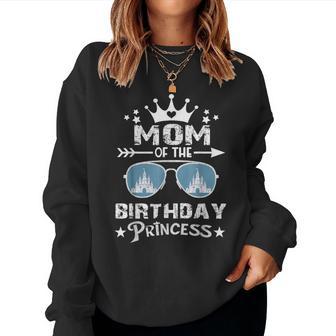 Mom Of The Birthday Princess Pastel Castle Family Matching Women Sweatshirt - Thegiftio UK