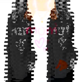 Mom3 Heart Mother Of Three Mama Of 3 Women Sweatshirt | Mazezy
