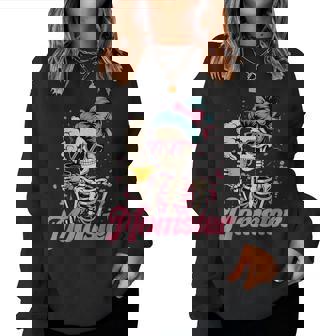 Momster Skeleton Woman Coffee Halloween Mom Mama Women Women Sweatshirt | Seseable CA