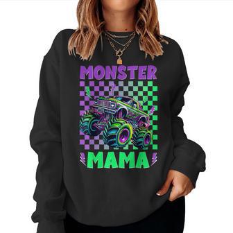 Monster Truck Mom Mama Of The Birthday Boy Family Matching Women Sweatshirt - Thegiftio UK