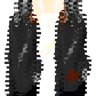 Motif Plume Coloré Avec Oiseauxolants Pour Homme Et Sweat-shirt pour femme - Cadeauxyz