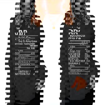 Nana Nutrition Facts Grandma Women Sweatshirt - Monsterry