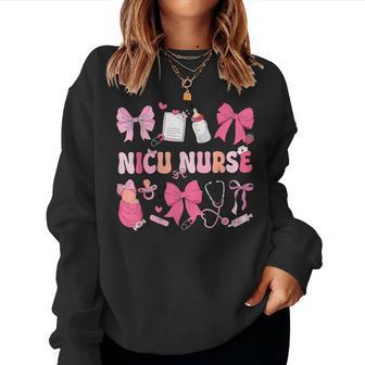 Nicu Nurse Coquette Bow Nurse Day Nurse Week 2025 Women Sweatshirt - Thegiftio UK