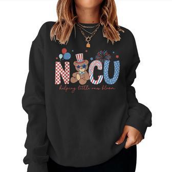 Nicu Nurse Firework Milk Bottle Patriotic 4Th July Usa Women Sweatshirt - Thegiftio UK