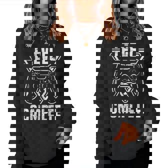 Nivel 1 Completo Primer Aniversario De Boda Marido Y Esposa Sudadera Mujer - Regaloses