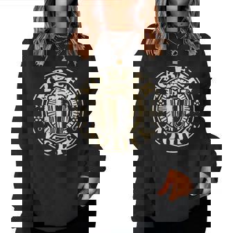 No Beer No Life ヴィンテージ飲酒 ビール愛好家向け 左胸 レディーススウェットシャツ - Kawaiitshirt