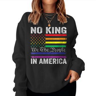 No Kings In America We The People Political Lgbtq Women Sweatshirt - Thegiftio UK