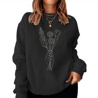 No Words Subtle Foxglove Daisy Tulip Women Sweatshirt - Thegiftio UK