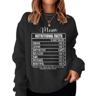 Nutrition Facts Mom Nutritional Facts Women Sweatshirt - Thegiftio UK