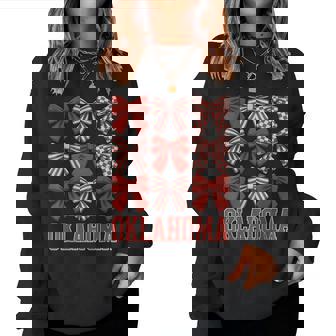 Oklahoma Ok Toddler Girls Coquette Bow State Pride Women Sweatshirt | Mazezy