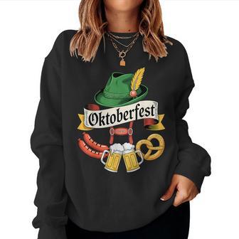 Oktoberfest Beer Pretzel Sausage Bavarian Hat Women Women Sweatshirt - Thegiftio UK