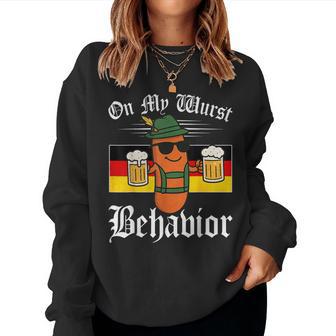 Oktoberfest On My Wurst Behavior German Women Women Sweatshirt - Thegiftio UK