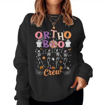 Ortho Orthopedic Halloween Boo Crew Skeleton Dancing Nurse Women Sweatshirt - Thegiftio UK