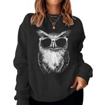 Owl Sunglasses Graphic Women Sweatshirt - Thegiftio UK