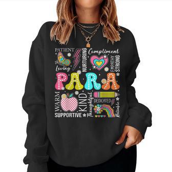 Para Professional Educator 1St Day Of Back To School Teacher Women Sweatshirt - Thegiftio UK