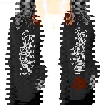 Peace Sing Checkered Hand Loving Toddlers Graphic Men Women Sweatshirt - Seseable