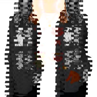 Pig Spooky Witch Boo Zombie Cute Pig Halloween Boys & Girls Women Sweatshirt | Mazezy