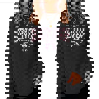 Pink Bow Coquette Floral Senior 2026 Graduation Class Girls Women Sweatshirt - Thegiftio