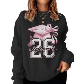 Pink Coquette Bow Senior Class Of 2026 Senior Girls Women Sweatshirt - Thegiftio UK