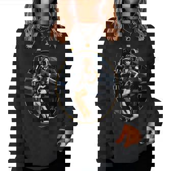 Pinup Girl Warbird 軍用航空機 航空機 レディーススウェットシャツ - Kawaiitshirt