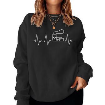 Planta De Energía Nuclear Latido Del Corazón Línea De Pulso Ingeniero Nuclear Sudadera Mujer - Regaloses