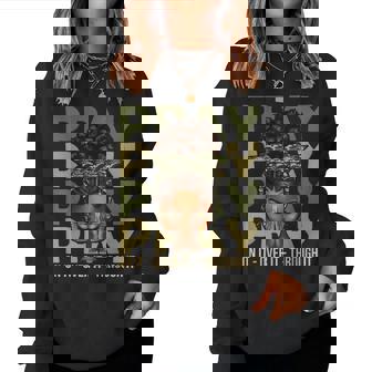 Pray On It Pray Over It Black Woman Afro Christian Sayings Women Sweatshirt - Monsterry