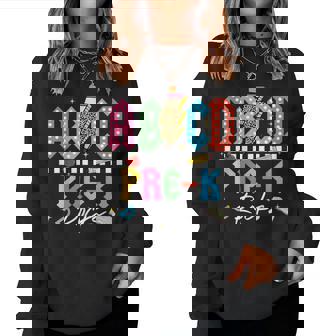 Pre K Rocks Teacher Back To School Abcd Rocks First Day Women Sweatshirt - Thegiftio