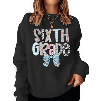 Preppy Sixth Grade Coquette Daisy Bow Women Sweatshirt - Thegiftio UK