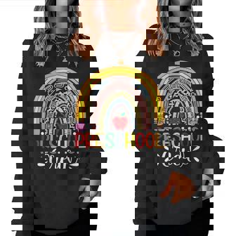 Preschool Crew Teacher Cute Rainbow Back To School Women Sweatshirt - Monsterry