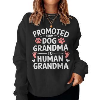 Promoted From Dog Grandma To Human Grandma Women Sweatshirt - Thegiftio UK