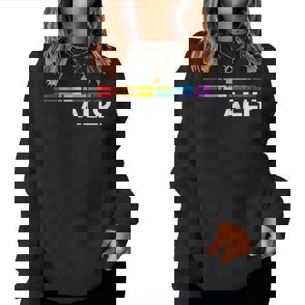 Proud Ally Bars Equality Lgbtq Rainbow Flag Gay Pride Ally レディーススウェットシャツ - Kawaiitshirt