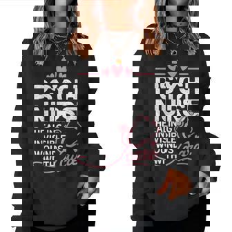 Psych Nurse Mental Health Psychiatric Nursing Appreciation レディーススウェットシャツ - Kawaiitshirt